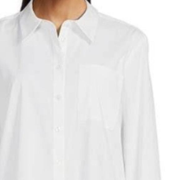 Alex Marie Mackenzie Point Collar Button Front Blouse White S - Picture 2 of 2
